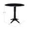 International Concepts Round 42 in Round Dual Drop Leaf Pedestal Table, 42.3 inH, Black, 42 W, 42 L, 42.3 in H, Wood K46-42DPT-27B-6B-2 - alternate 5